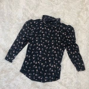 FREE PEOPLE Turtle Neck top 3/4 sleeves bodycon